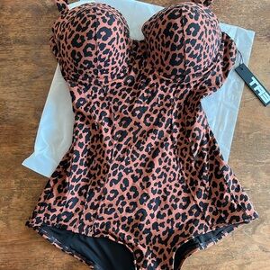 TA3 Leopard Print One Piece Swimsuit - Lushy Hipster
